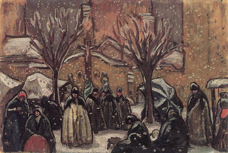 Bela Ivanyi-Grunwald Market of Kecskemet in Winter Spain oil painting art